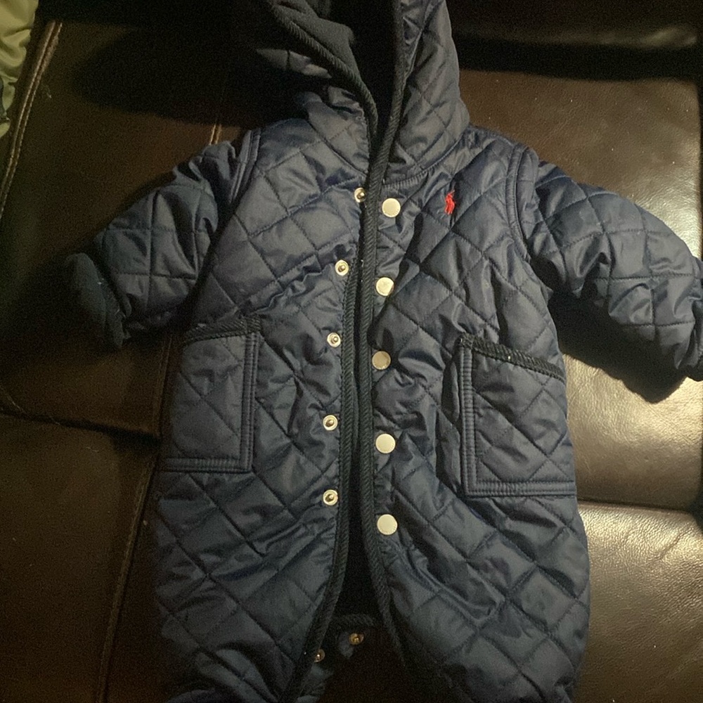 Blue polo snow suit